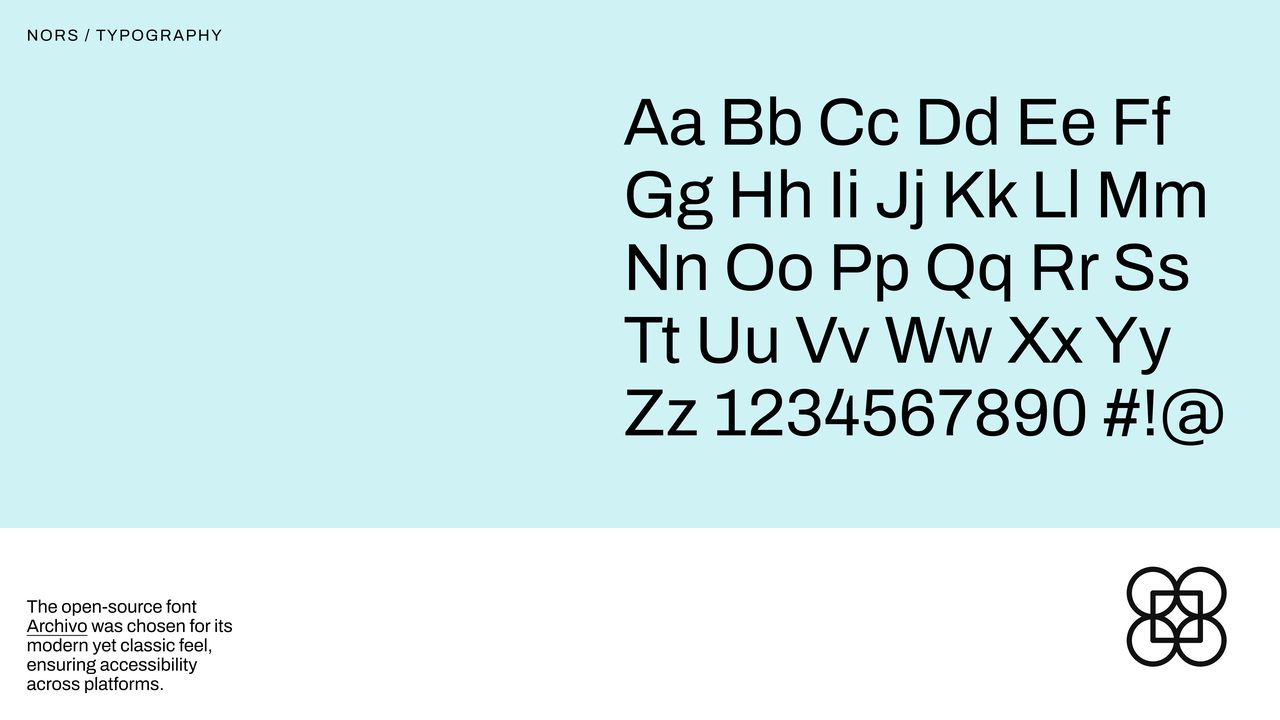 NORS typography system demonstrating technical precision and accessibility