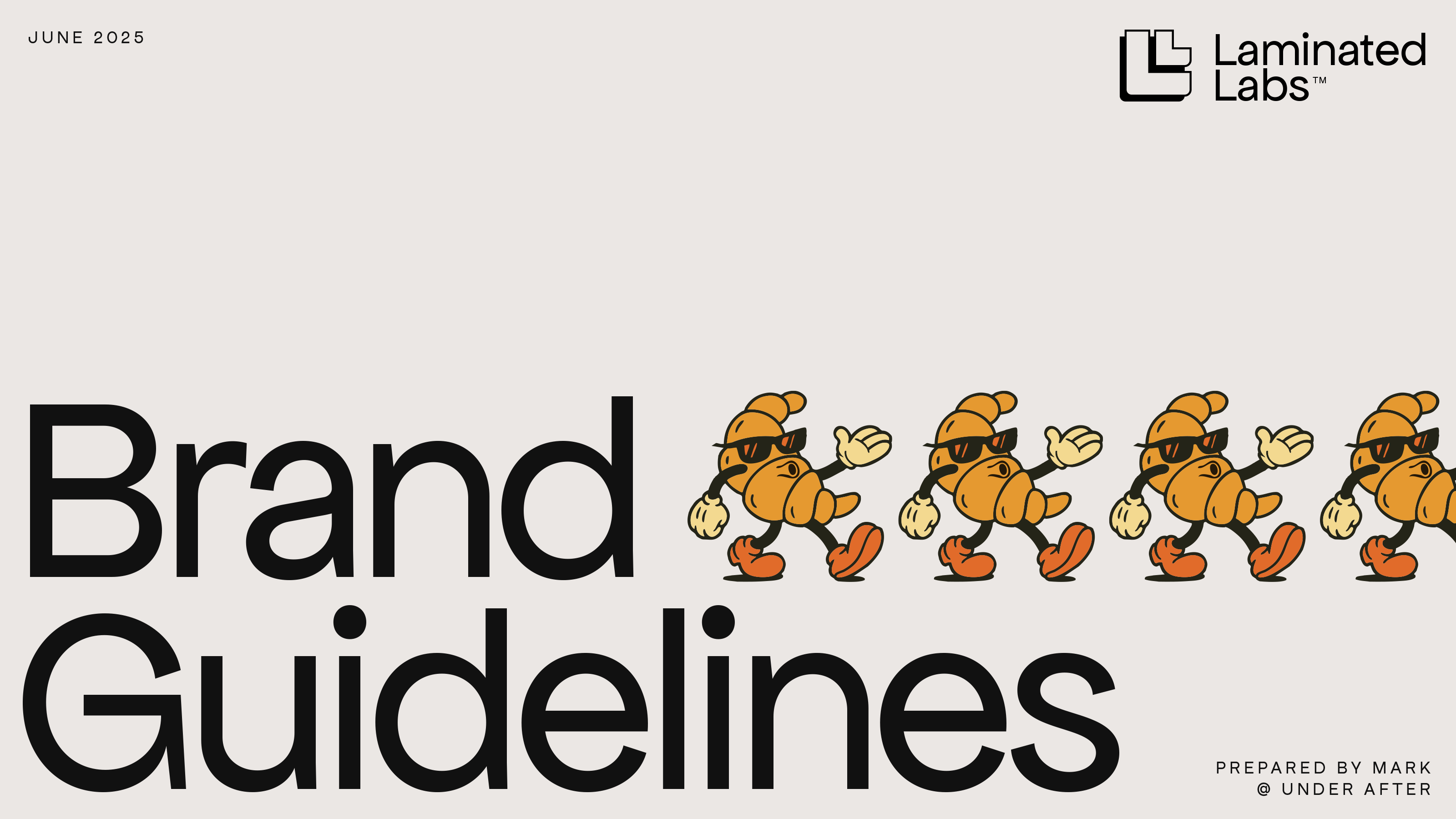 Laminated Labs comprehensive brand guidelines and identity system