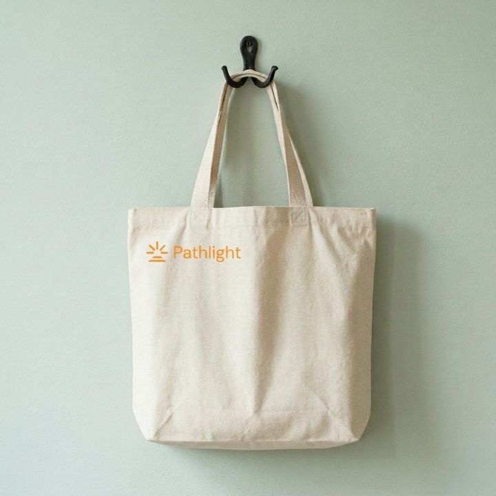 Pathlight logo on a tote bag