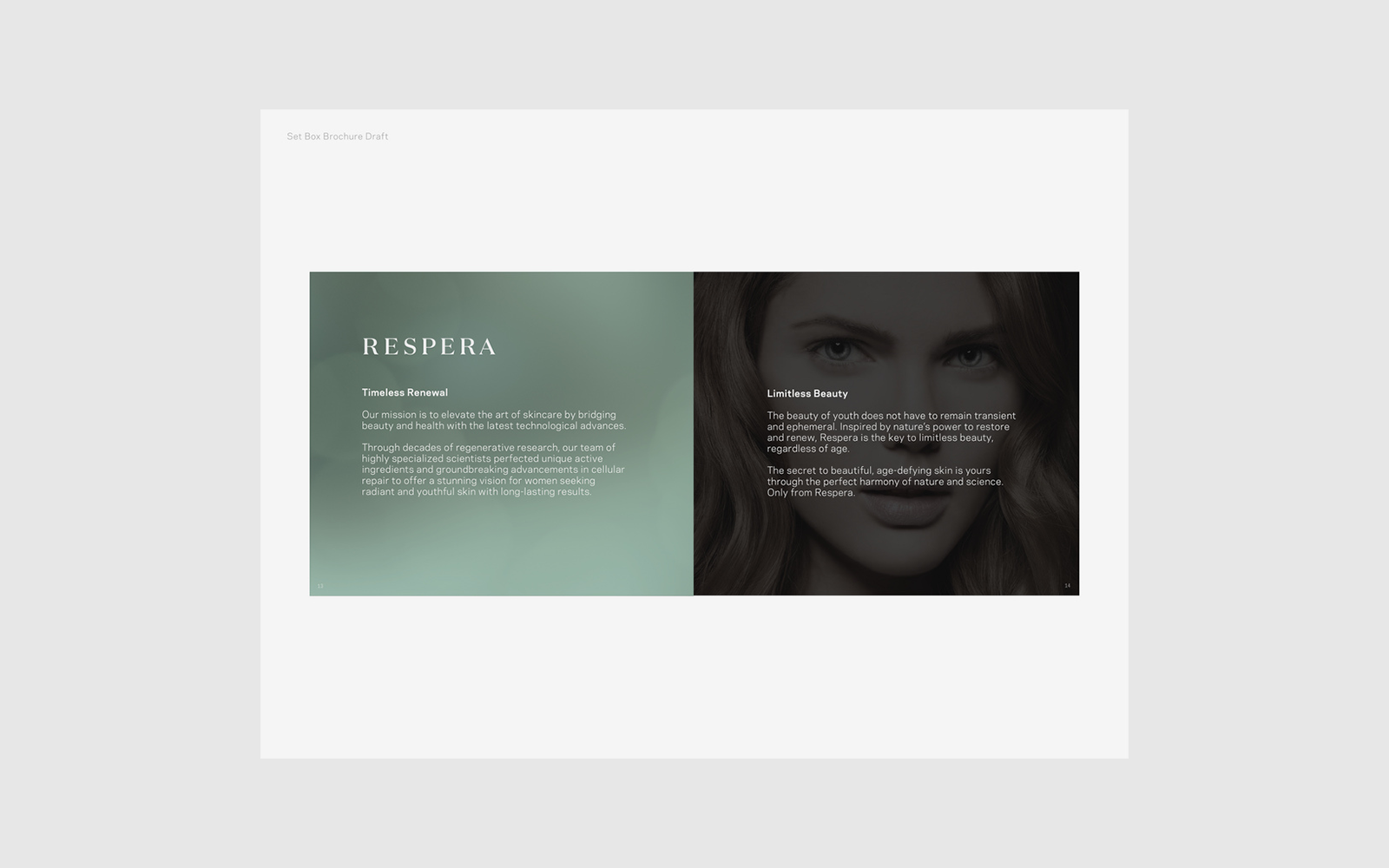 Respera product packaging design details and applications